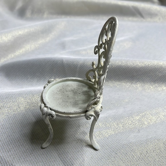 PartyLite Garden Diva 2013 White Metal Chair Mini Candle Holder Tea Light Votive - Picture 4 of 9